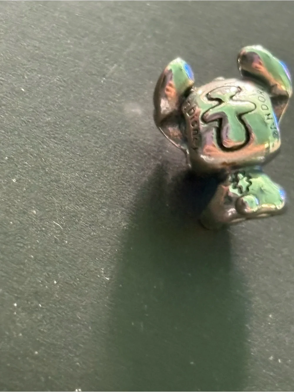 Pandora Silver Stitch Charm with Purple Enamel Ears